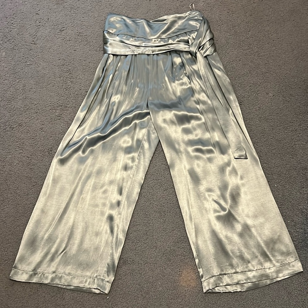 Topshop Silky Wide Leg Cropped Trousers, Great Condition Size 6